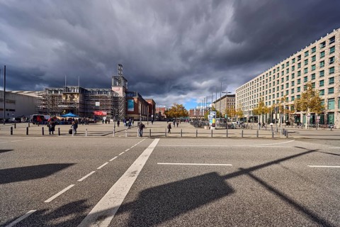 Main station, scaffolding, renovation, general architecture, buildings, modern buildings, barrier