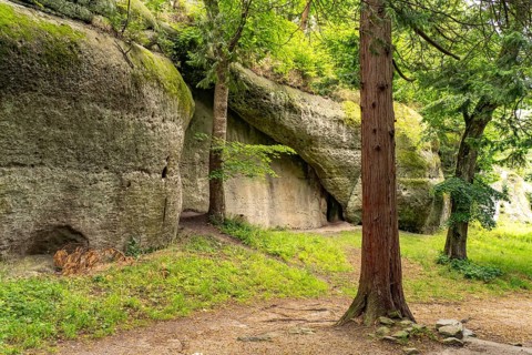 The Knight's Gorge in Oybin, Zittau Mountains, Upper Lusatia, Saxony, Germany