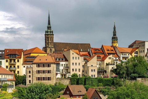 Old Town and Cathedral of St. Peter in Bautzen, Upper Lusatia, Saxony, Germany