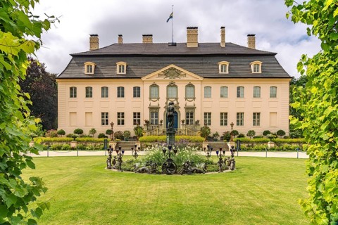 The Branitz Park with Branitz Castle, landscape park created in 1846 by Prince Hermann von