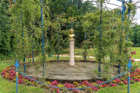 The gilded bust of Henriette Sontag in Branitzer Park, landscape park created in 1846 by Prince