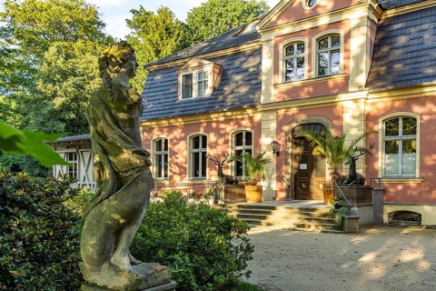 Kromlau Castle in the Kromlau Azalea and Rhododendron Park, Upper Lusatia, Gablenz, Saxony, Germany