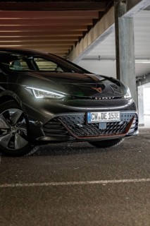 A modern car in a parking garage with dim lighting, Cupra electric car, e-car sharing, Calw,