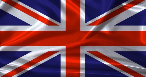 National flag of the United Kingdom with cloth texture. United Kingdom flag with realistic texture