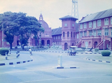 Historic buildings of Stadthuys or Dutch Town Hall, Red Square, Malacca, Malaya, Malaysia, south
