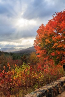Scenic View, Panoramic View, Fall Leaves, Indian Summer, Sunrays, Sugar Hill Observation Deck,
