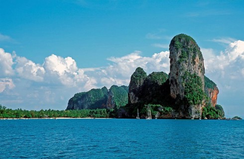 Rocks in the sea, Railay East, two years in front of the tsunami, Krabi, Thailand, December 2002,