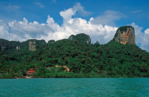 Mountains, sea, Railay East, two years in front of the tsunami, Krabi, Thailand, December 2002,