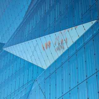 Glass façade of the Cube on Washington-Platz, Central Station, Berlin