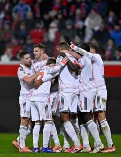 Goal celebration Raphael Guerreiro FC Bayern Munich FCB (22) Josip Stanisic FC Bayern Munich FCB