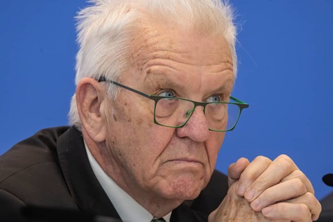 Prime Minister Winfried Kretschmann (Greens) . Portrait. Special meeting of the Stuttgart 21