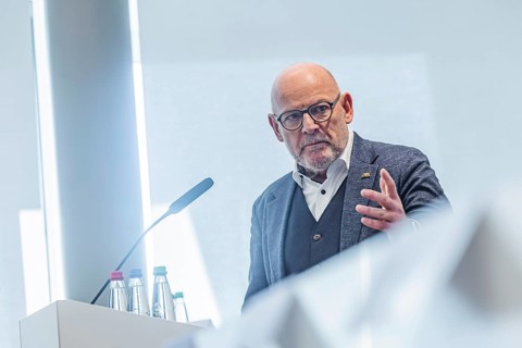 Winfried Hermann (MdL, Greens, Transport Minister BW) . Special meeting of the Stuttgart 21