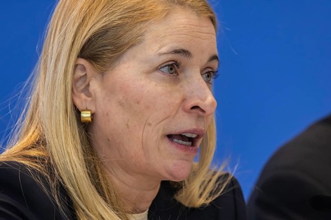 Evelyn Palla, CEO of DB. portrait. Special meeting of the Stuttgart Steering Committee 21