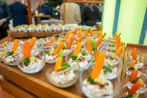 Festive table presentation with beautifully decorated dessert glasses, Christmas party Dekra