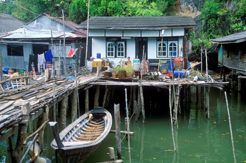 House in the stilt village of Ko Pannyi in Phangnga Bay near Ko Phuket, two years in front of the