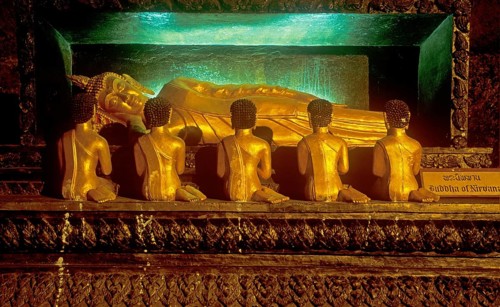 Reclining Buddha, Wat Suwannakhuha Monastery, Phangnga Bay, Ko Phuket, Thailand, December 2002,
