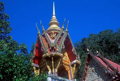 Wat Suwannakhuha monastery, Phangnga Bay, Ko Phuket, Thailand, December 2002, vintage, retro, old,