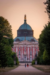 The new palace in Sanssouci Park in the evening light, Potsdam