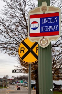 Canton, Ohio - A sign commemorates the Lincoln Highway, the first transcontinental highway which