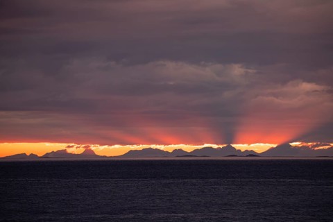 The Vestfjord in Nordland, Norway, offers a dramatic atmosphere near Bodø. Dark clouds are