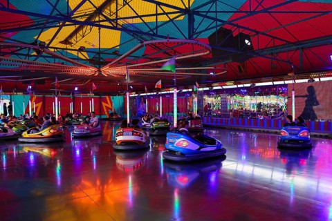 Bumper car, autodrome, bumper cars, boxing car, self-driver, fairground in Ulm Friedrichsau, public