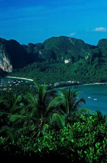 View of the island from the viewpoint one year in front of the tsunami, Ko Phi Phi Don, Thailand,