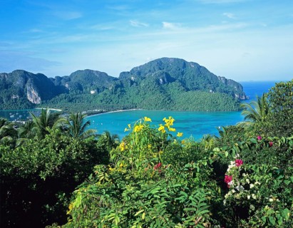 View of the island from the viewpoint one year in front of the tsunami, Ko Phi Phi Don, Thailand,