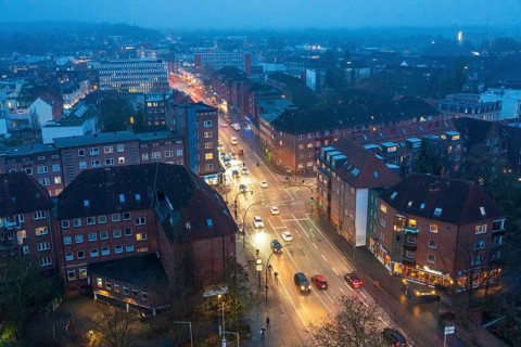 B5, axis, Bergedorf, intersection, Vierlandenstraße, street, division, district, house, old,