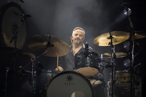 Heiko Jung, drummer from Karat live on 50 years of KARAT tour in Berlin's Max-Schmeling-Halle on 19