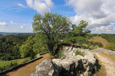 Castle ruins of Hohengundelfingen, ruins of a medieval hilltop castle, former headquarters of the