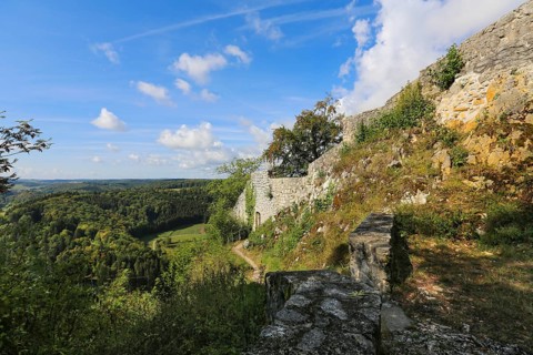 Castle ruins of Hohengundelfingen, ruins of a medieval hilltop castle, former headquarters of the