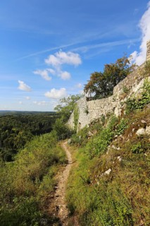 Castle ruins of Hohengundelfingen, ruins of a medieval hilltop castle, former headquarters of the