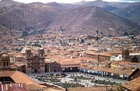 Placa de Armas, Cusco, Andean Highlands, South America, September 1997, vintage, retro, old,