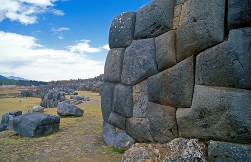 Remains of Saysayhuaman fortress, Cusco, Andean highlands, Peru, South America, September 1997,