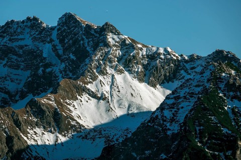 View from the high-altitude hiking trail from Bolsterlanger Horn to Riedberger Horn, back mountains