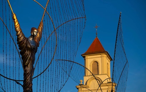 Golden Angel, Angel Figure, Angel Motif, Catholic Church of the Most Holy Trinity, Baroque