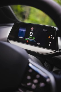 Close-up of car display with vehicle information, VW ID4 electric car, Deer Carsharing, Calw,