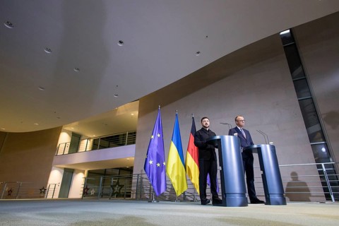 Volodymyr Zelensky (President of Ukraine) and Friedrich Merz (Chancellor of the Federal Republic of