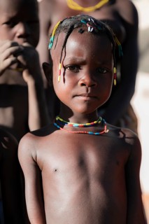 Child, Hakaona tribe, also Havakona or Hakawona, near Opuwo, Kunene, Namibia