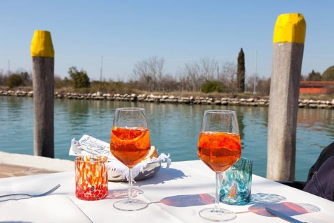 Aperitiv Spritz Aperol, Mazzorbo, Venice, Veneto, Italy