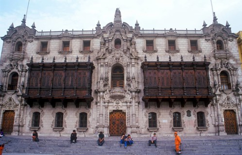 Episcopal Palace, Plaza de Armas, Lima, Peru, September 1997, vintage, retro, old, historic