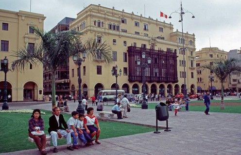 Plaza de Armas, Lima, Peru, September 1997, vintage, retro, old, historic