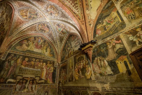 15th century frescoes in St. Catherine's Chapel, Collegiata di Santa Maria Assunta,