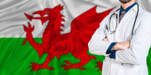Wales national health system. Wales health and medical insurance concept