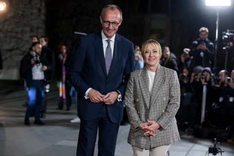 Friedrich Merz (Chancellor of the Federal Republic of Germany) and Giorgia Meloni (Prime Minister