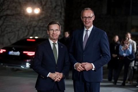 Ulf Kristersson (Prime Minister of Sweden) and Friedrich Merz (Chancellor of the Federal Republic
