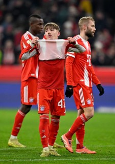 Lennart Karl Bayern Munich FCB (42) Nicolas Jackson FC Bayern Munich FCB (11) Konrad Laimer FC