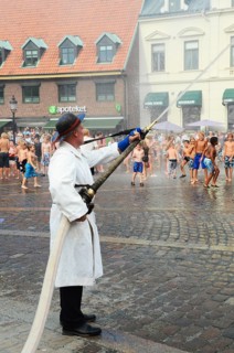 A popular event every year in August is when the Ystad Volunteer Fire Brigade takes the old fire