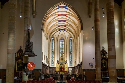 Interior view, Dominican Church, Église des Dominicains, Colmar, Haut-Rhin Department, Alsace,