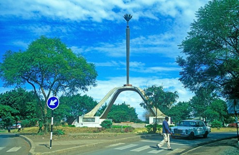 Landmark, Arusha, Tanzania, Africa, June 2000, vintage, retro, old, historic